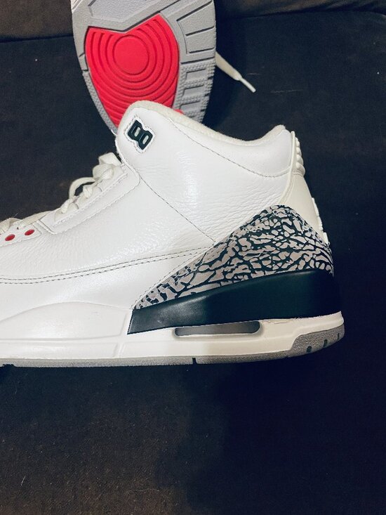 NIKE AIR Jordan 3 Retro White Cement 2011 136064-105 White Grey Black 9.5 US 43